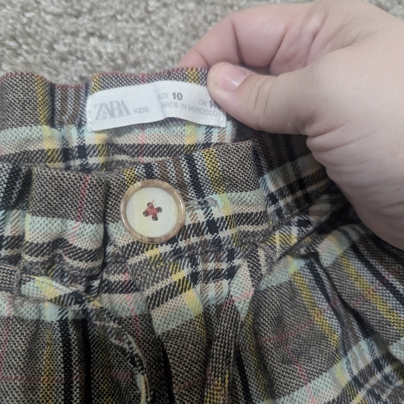 Zara Plaid High-Waisted Shorts - Picture 3 of 3